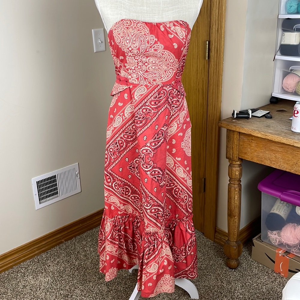 Anthropologie Holding Horses West Stable Midi Bandana Print Dress